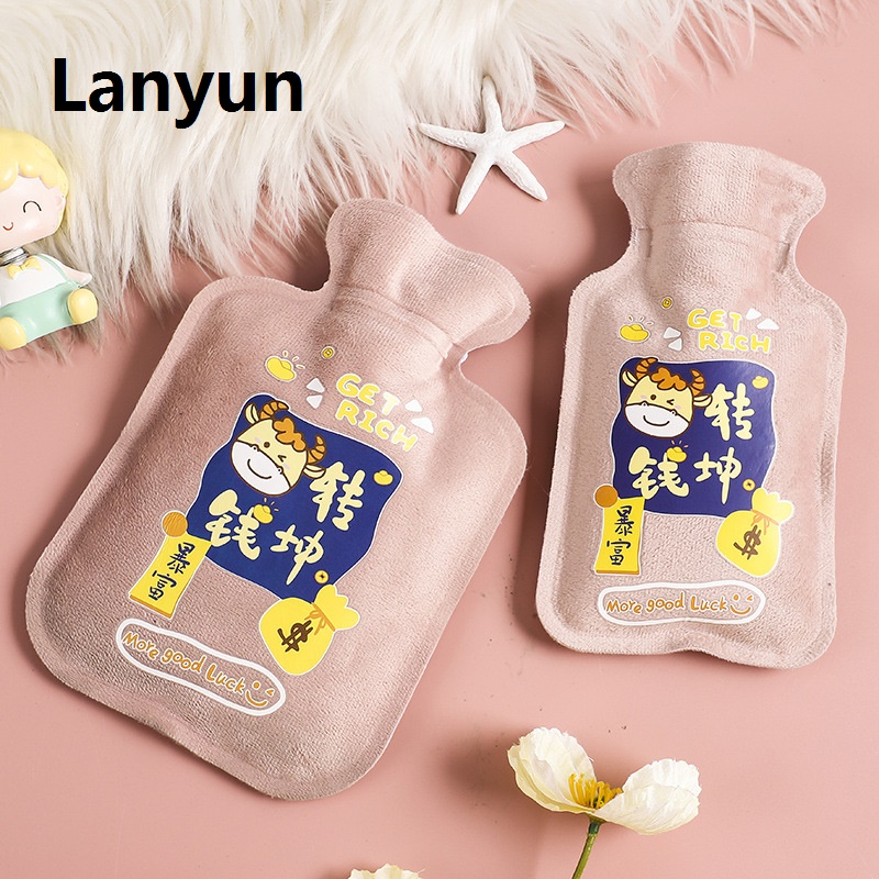 Lanyun New Plush PVC Hot Water Bag Student Cartoon Explosion-Proof Warmer Sales promotion Hand Hot Water Bottle Ladies Portable Thermal Insulation Tool