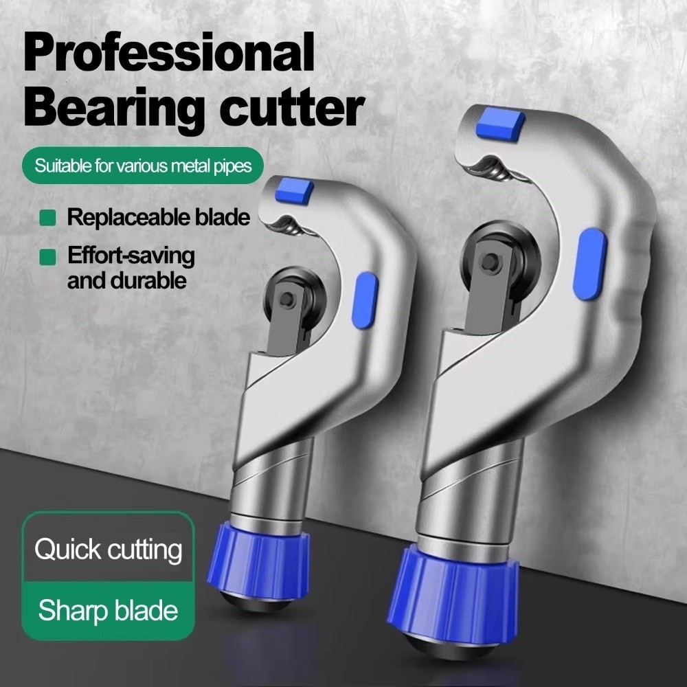 New Aluminum Alloy Professional Pipe Cutter Rotary Adjustable Alloy Steel Blade Bearing Blade Cutting Tool Smooth Cutting Replaceable Blade Copper Pipe Cutter Repair Use