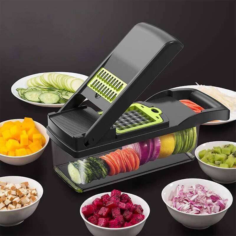 14/16 in1 Multifunctional Vegetable Chopper Cutter With Basket Fruit Cut Shredder Slicer Kitchen Supplies Gadget