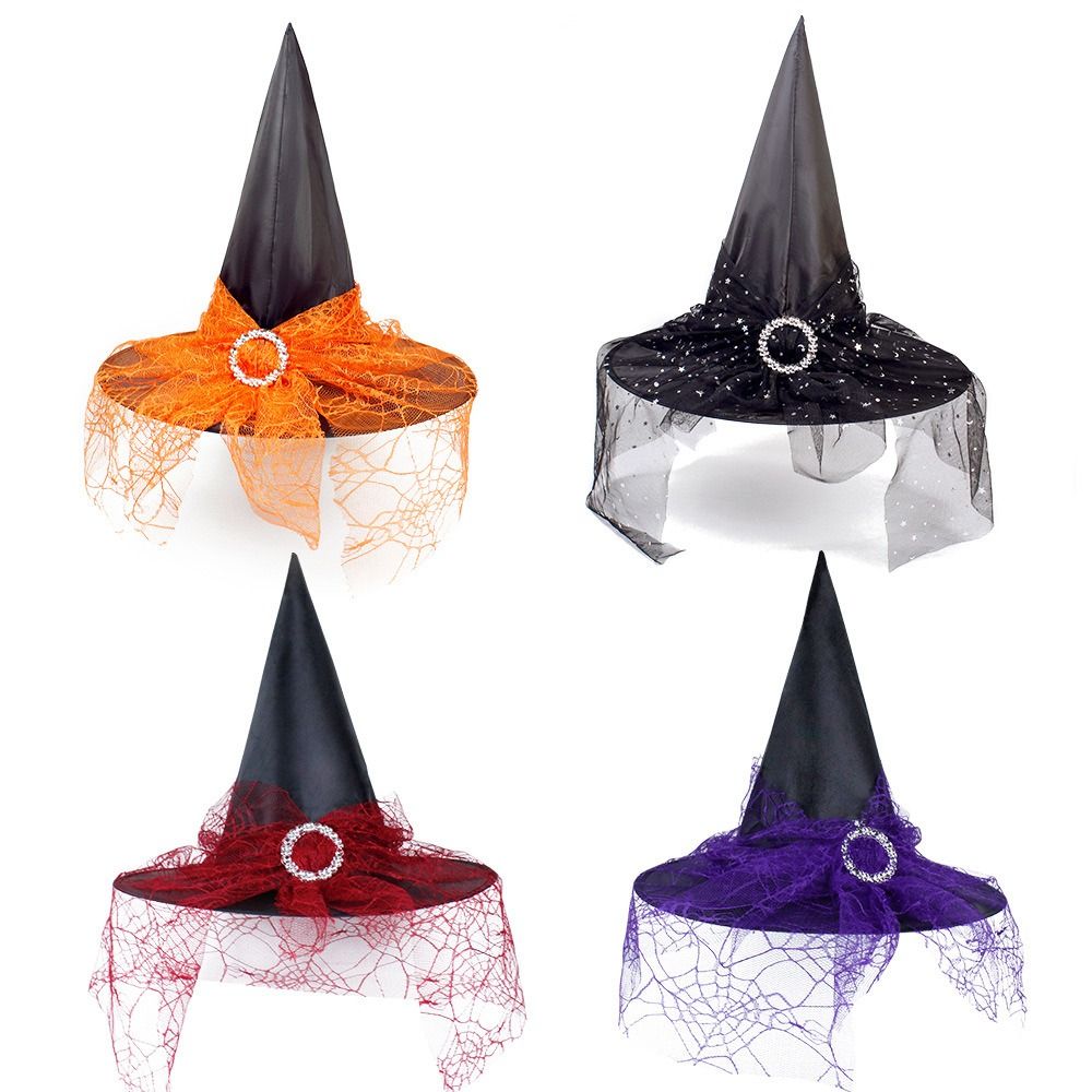 Funny Hanging Ornament Halloween Witch Wizard Hat Home Accessories Wicked Witch Lighted Halloween Hat Witch Hats with LED Light Witch Hats Festival