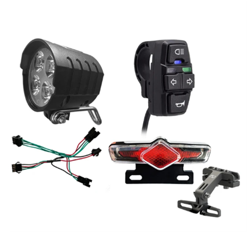 E-Bike Headlight with Horn Turn Signal Rear Light Switch DK336 for Electric Bike and Scooter Lamp Motorcycle