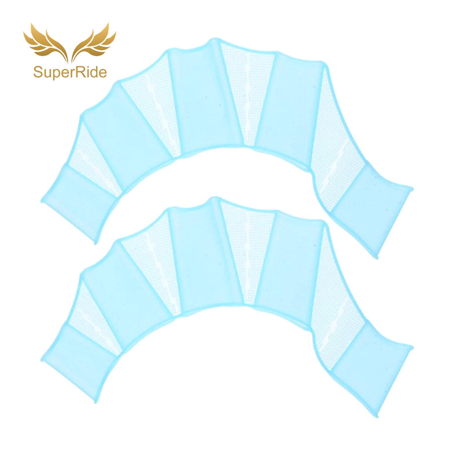 SuperRide Breathable Swim Fins 1 Pair Silicone Swimming Hand Fins for Kids Adults - Beginner to Professional Swim Training Webbed for Pool