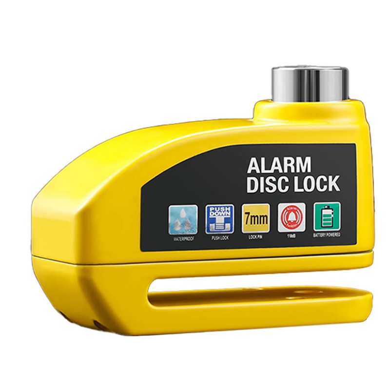 NAMUNY Bicycle Disc Brake Lock Alarm Bike Safety System Accessories for Electric Motorcycle Scooter(Yellow)