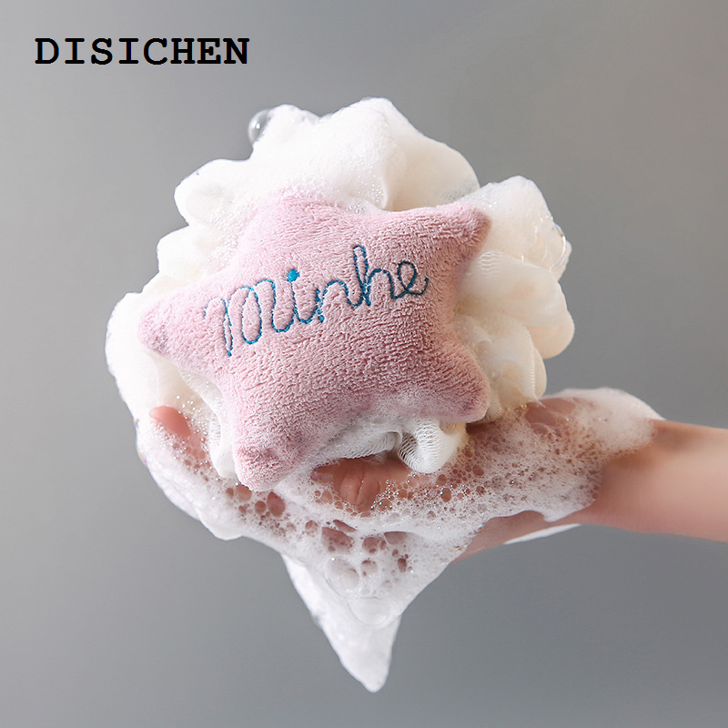 DISICHEN 2025 New Soft Sponge Bath Ball Shower Rub Bath Shower Wash Body Pot Sponge Scrubber Star Shape Healthy Massage Brush