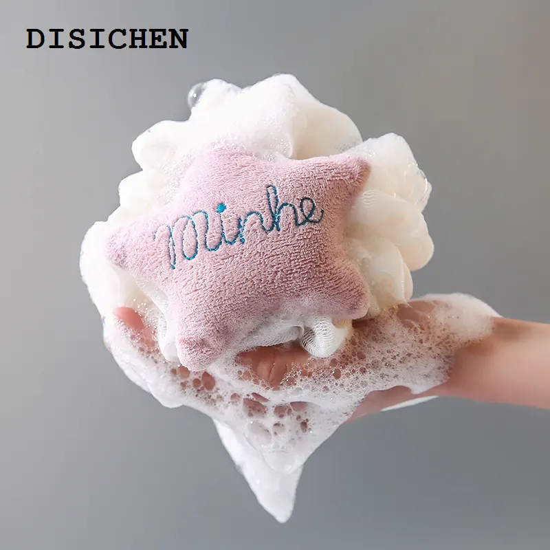 DISICHEN 2025 New Soft Sponge Bath Ball Shower Rub Bath Shower Wash Body Pot Sponge Scrubber Star Shape Healthy Massage Brush - image 1