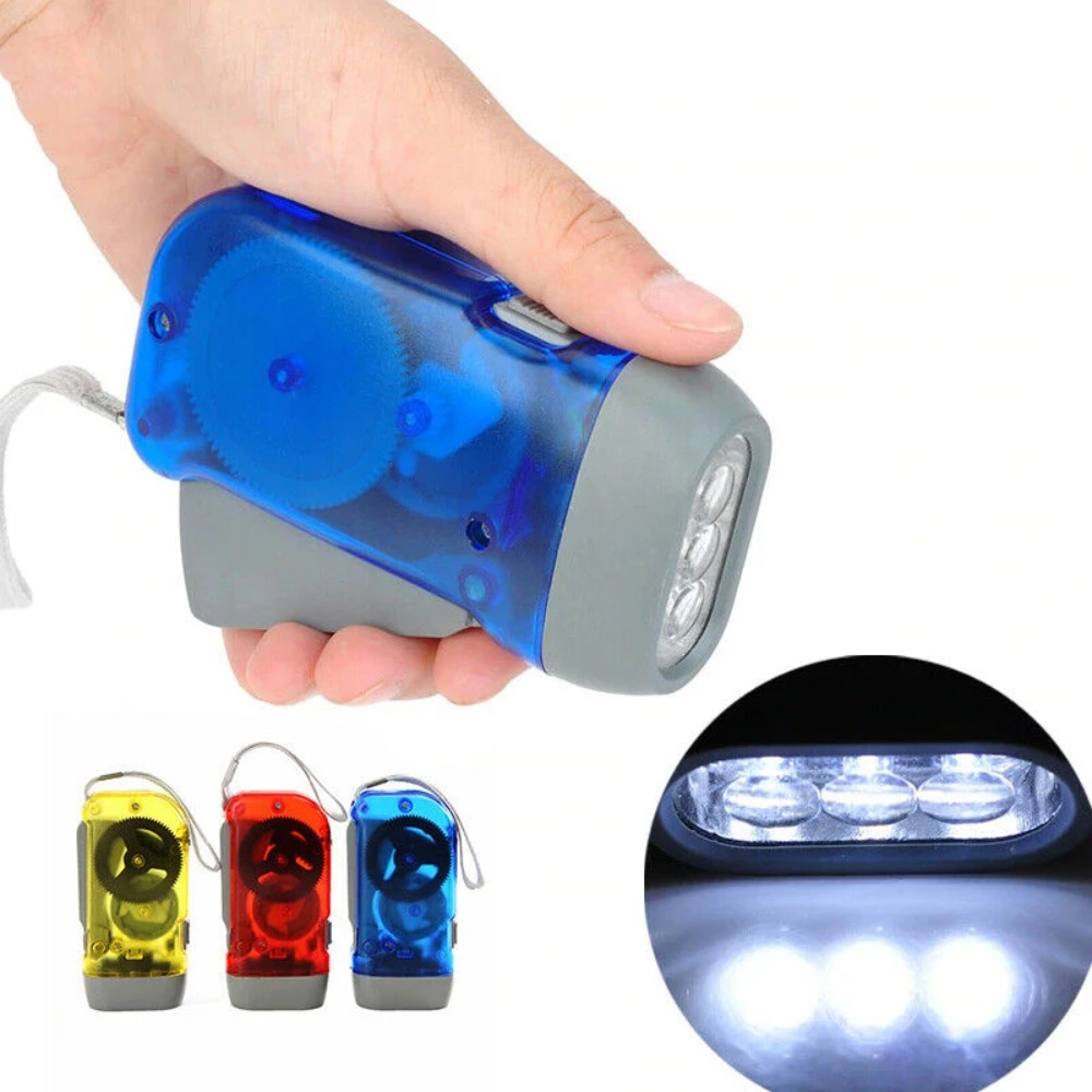 New Lamp Camping Flashlight Torch Light Dynamo Crank Hand Pressing