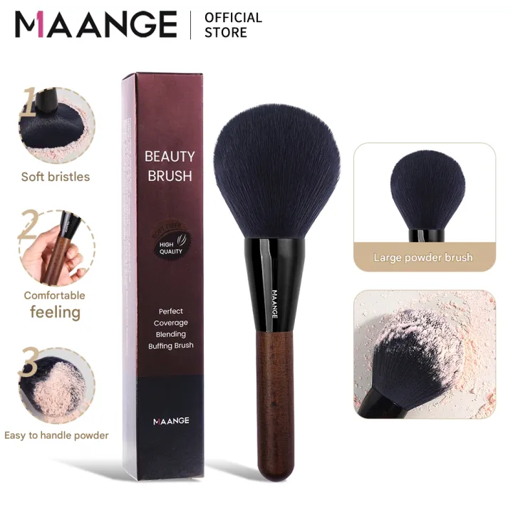 MAANGE 1pc Professional Loose Powder Brush Fluffy Bristles Wooden Handle Makeup Brush MAG52100+ZH