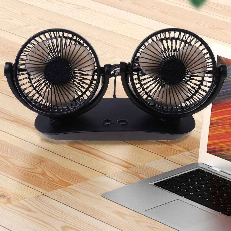 63HD 3 Gears Mini Cooling Portable Auto Electric Dual Head Fan for Car
