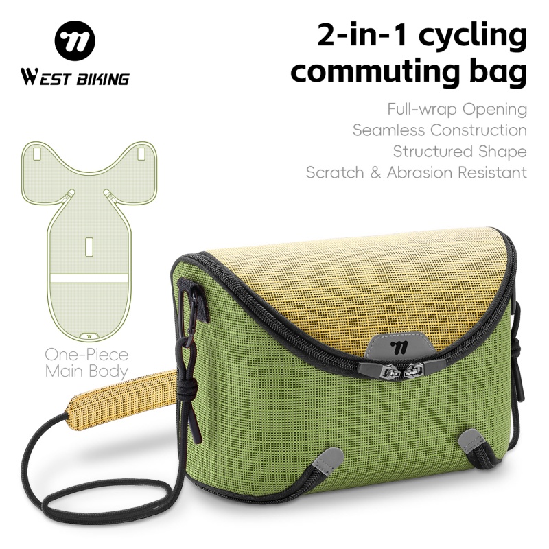WEST BIKING Portable Bag Bike Front BWEST BIKING Portable Bag Bike Front Bags Basket Front Carrier Bags Easy and Quick Installation Bicycle Handlebar Bagags Basket Front Carrier Bags Easy and Quick Installation Bicycle Handlebar Bag