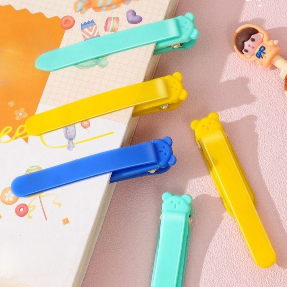 1/3 Pcs Creative Cute Bear Bookmark Clip Silicone Stationery Supplies Book Markers Automatically Follows Page Flipping for Student