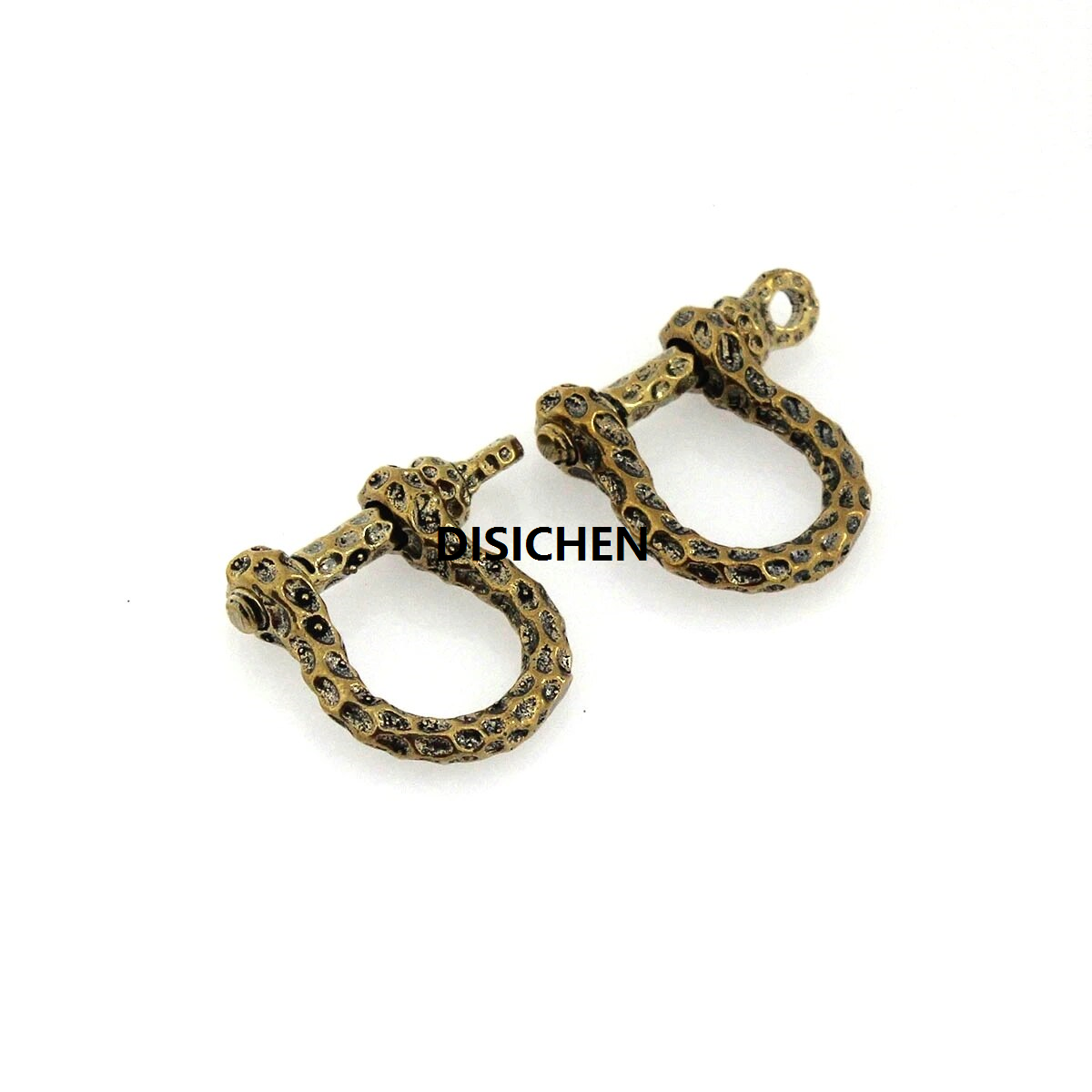 DISICHEN 1pcs Antique Solid brass D bow shackle key chain ring Fob clip connecting hook Leather craft DIY accessories Luxury
