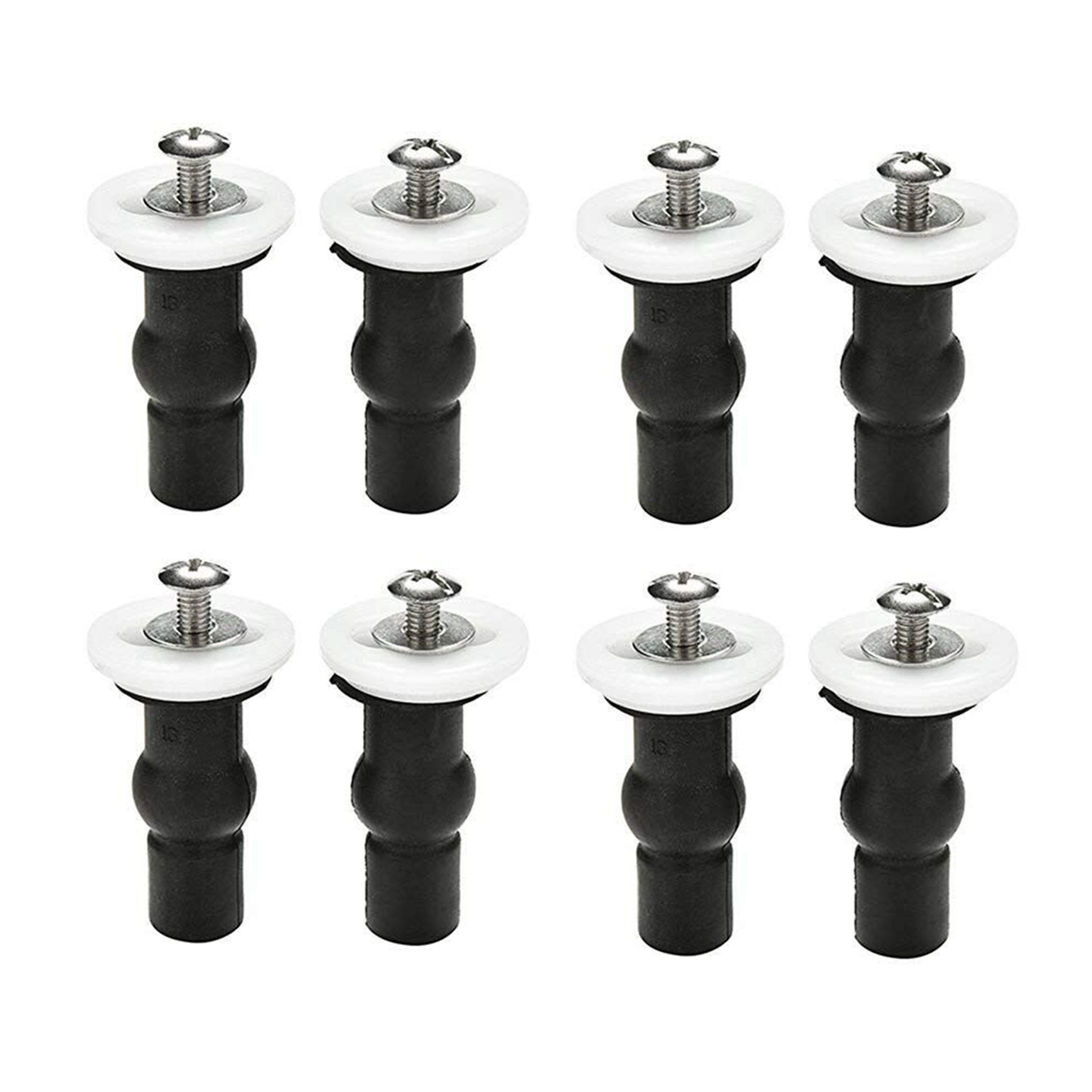 NAMUNY Toilet Seat Top Fix Screws Fixings 4 Pairs Universal Expanding Rubber Screw Top Nuts Blind Hole Hinges Fittings 8Pcs