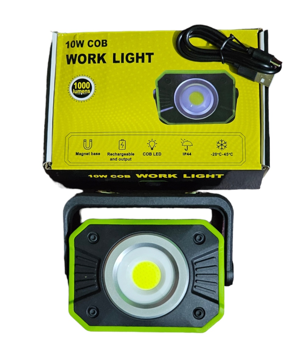 Portable 10W COB LED Work Light Rechargeable Outdoor Flood Light with Power Bank & Magnetic Base - Shophill