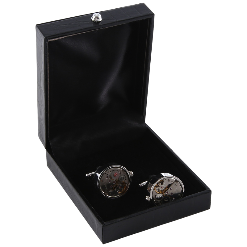 Mechanical Watch Movement Cufflinks for Mens Shirt Cuff Functional Watch Mechanism Cuff Modeling Cufflinks Easy Install