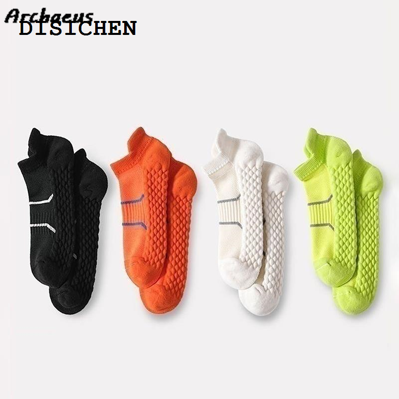 DISICHEN 【2025 Version】 Bike Running Football Sport Man Short Socks Bright Color Cotton Mesh Breathable Outdoor Basketball Travel Socks Sokken