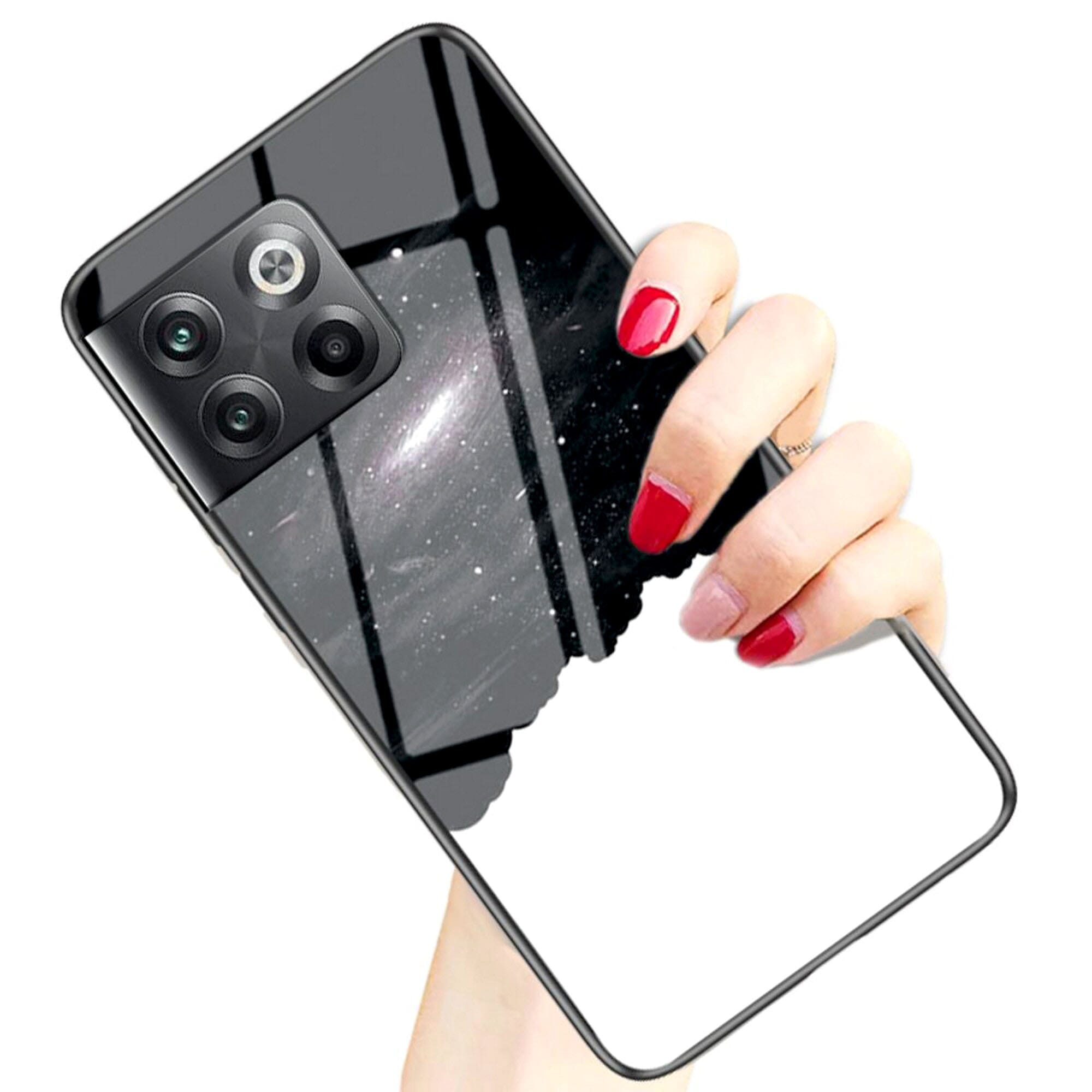 Biruiqu For OnePlus Nord CE 2 Lite 5G Shockproof Fashion Marble Tempered Glass Back Case Cover