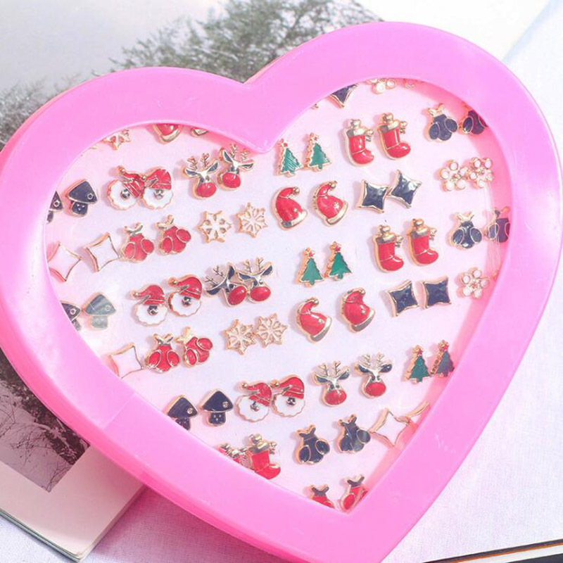 designs】Hypoallergenic Cartoon Earrings Christmas Earrings Women's Cute Christmas Tree Jewelry All-match Simple Women