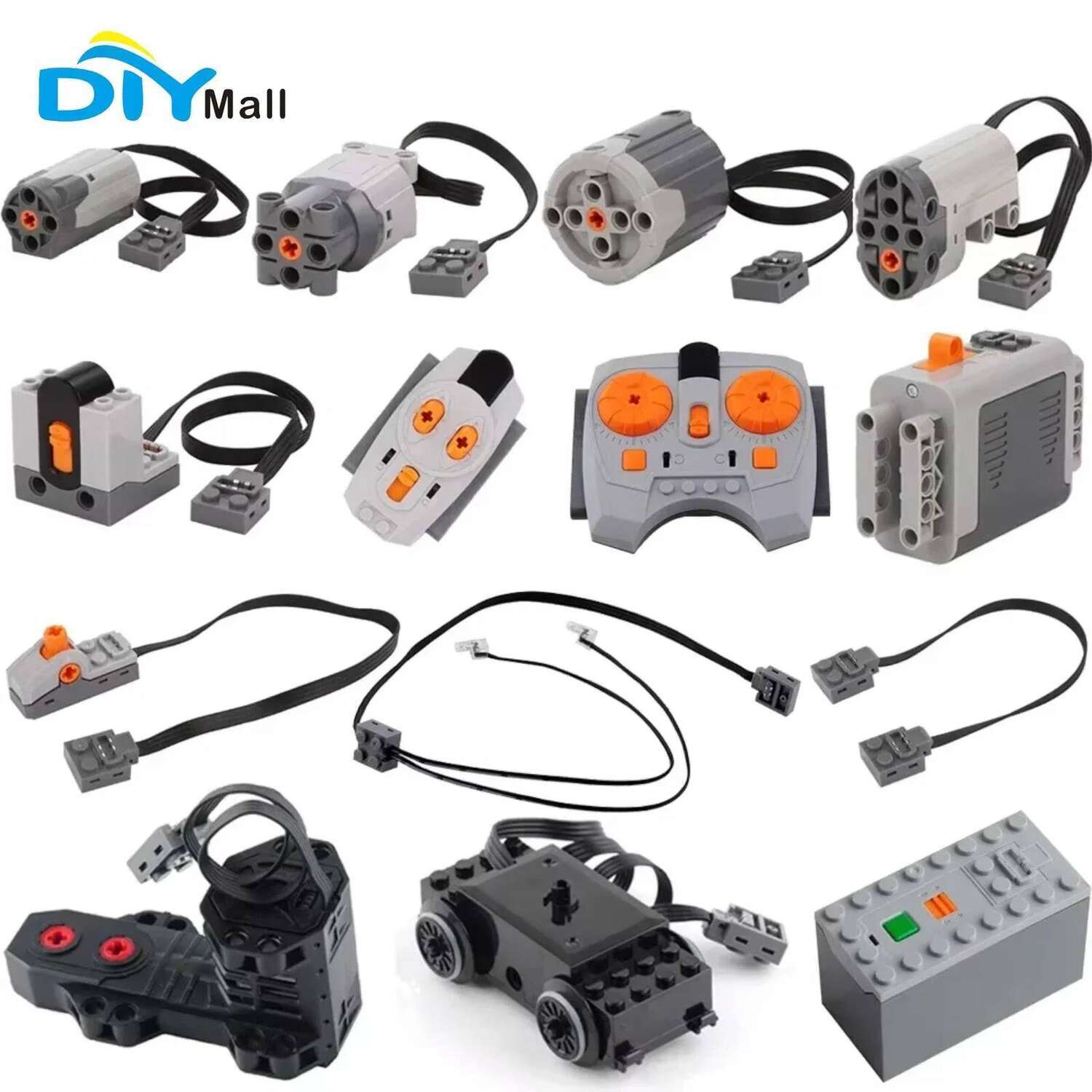 MOC Technical parts Power Functions Servo Motor Battery Box SwitchLight Set IR Speed Remote Control Receiver toy