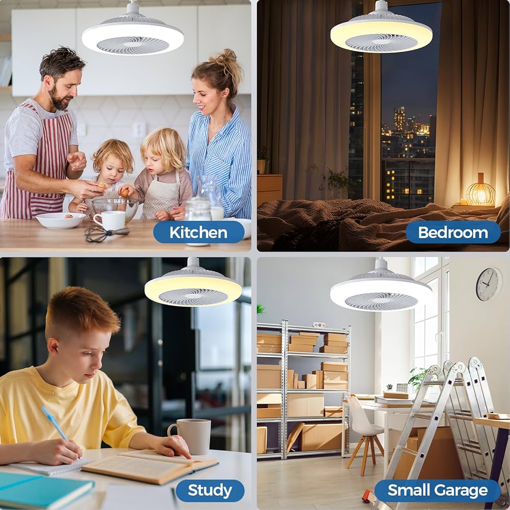LED Multi-Function Fan Light | Rechargeable Ceiling Fan Light | Portable Emergency LED Lamp for Home Camping Power Cut