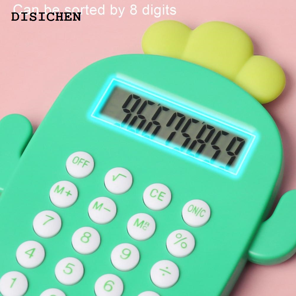 DISICHEN Fashion Pocket Calculator Cactus Calculator Cute Cactus Desktop Calculator with Battery Operated 8 Digits Lcd Display Portable Student