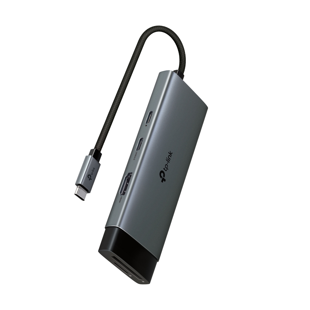 TP-Link UH7020C USB Type-C 7 in 1 HUB Single USB-C port into 7 ports with a 4K@60Hz HDMI, SD & microSD UHS-I, 100W Power Delivery, 1× USB-C Data Port, 2× USB-A Data Ports