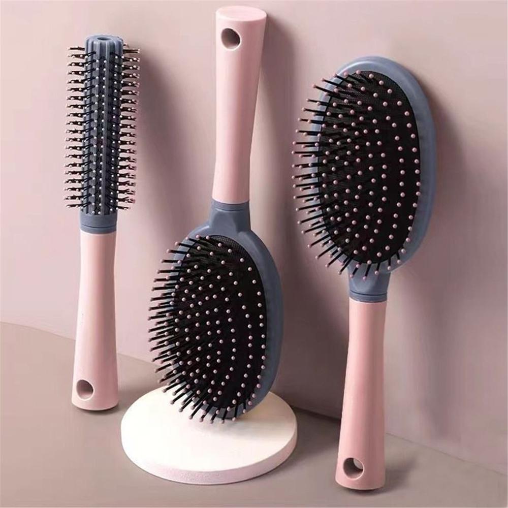 Trendy Vented Curved Hair Brushes Wet & Dry Detangling Faster Blow Drying Curling Comb Large Curved Cushion Brush for Women