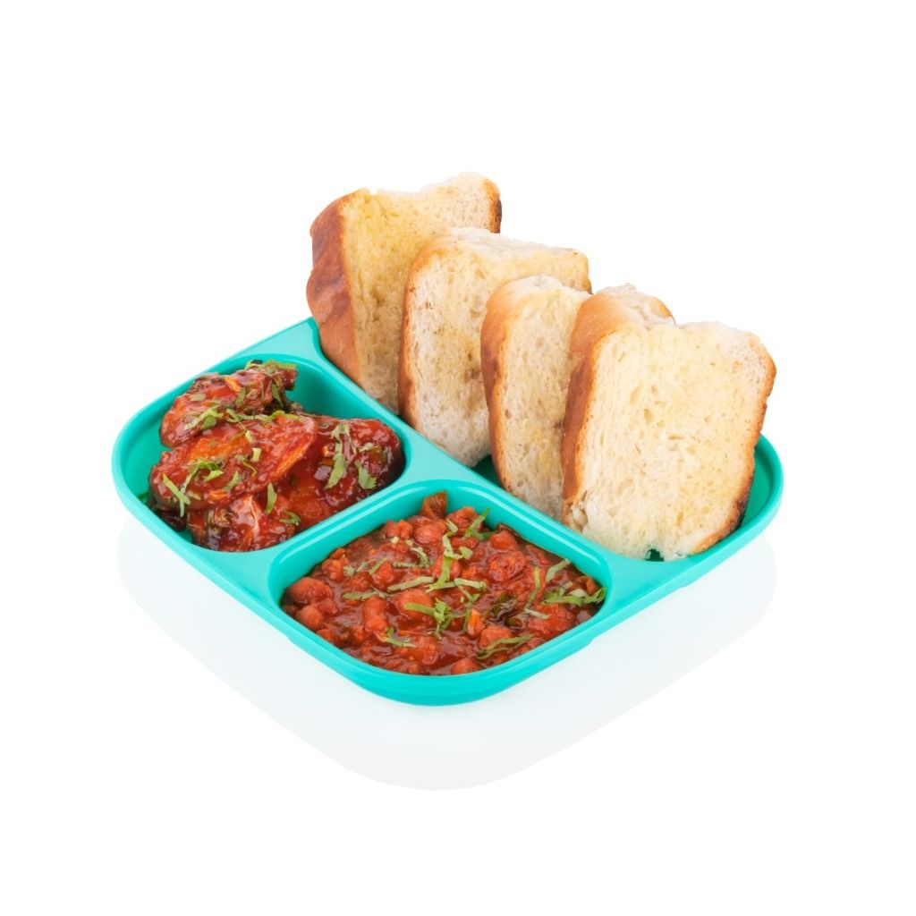Microwave Safe Unbreakable Plastic Food 3 in 1 Plate Set of 4