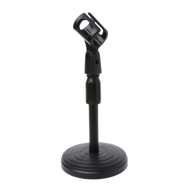 Foldable Desk Table Microphone Stand Computer Mic Tripod Stand Angle Adjustable Folding Holder Mount
