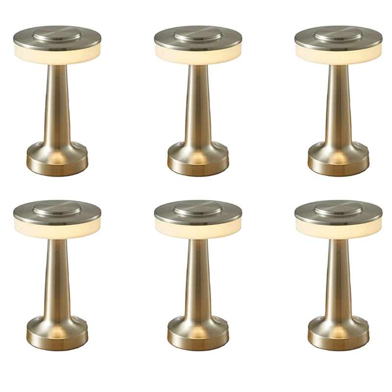 fasdaga 6X Touch LED Rechargeable Table Lamp Dining Table Bar Table Lamp Outdoor Small Night Lamp Decorative Table Lamp,Silver
