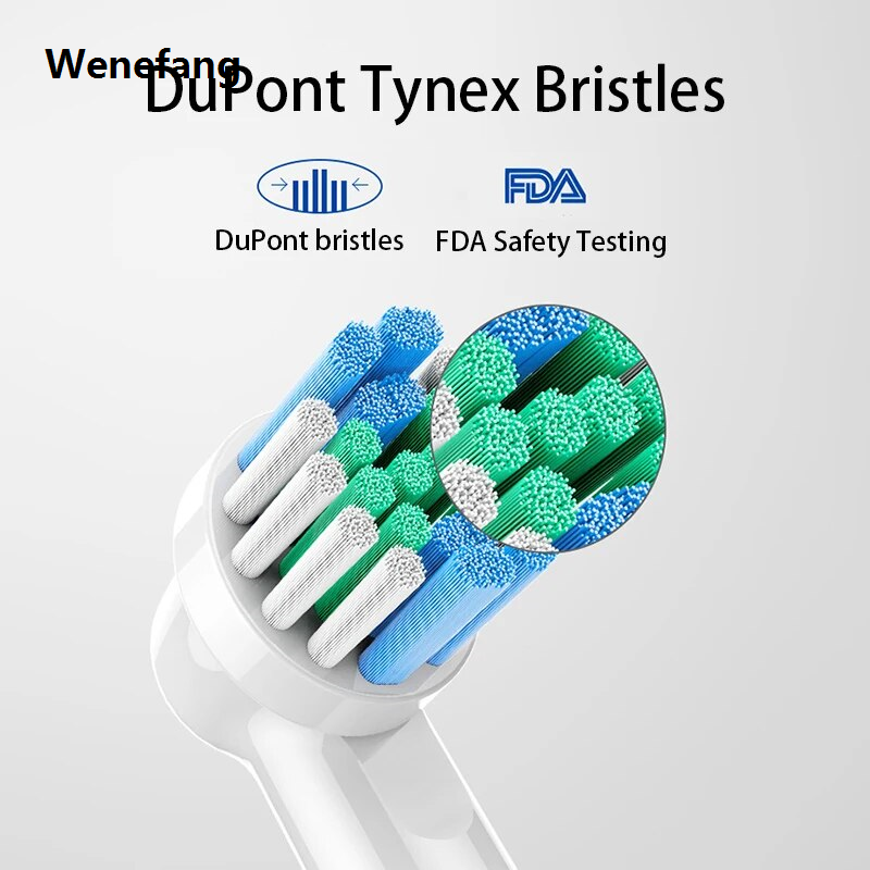 Wenefang 4PCS Dupont Bristle Electric Toothbrush Heads Whiten Teeth/Daily Sales promotion Clean/Precison Cleaning/Soft Care Teeth Function For Oral B