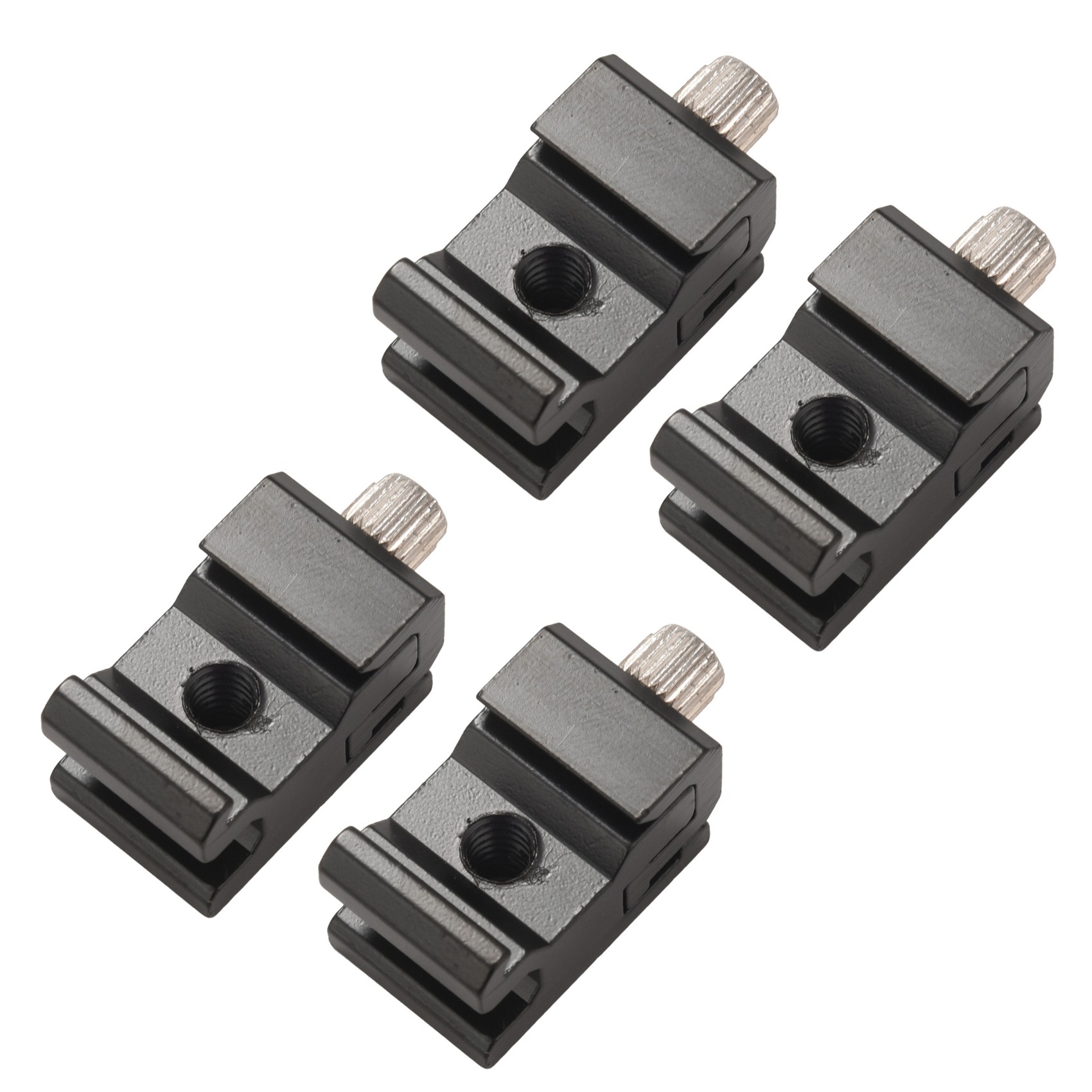 fasdaga 4 Pack Cold Shoe Bracket Adjustable Metal Cold Shoe Adapter Mount for DSLR Camera Flash Shoe Mount