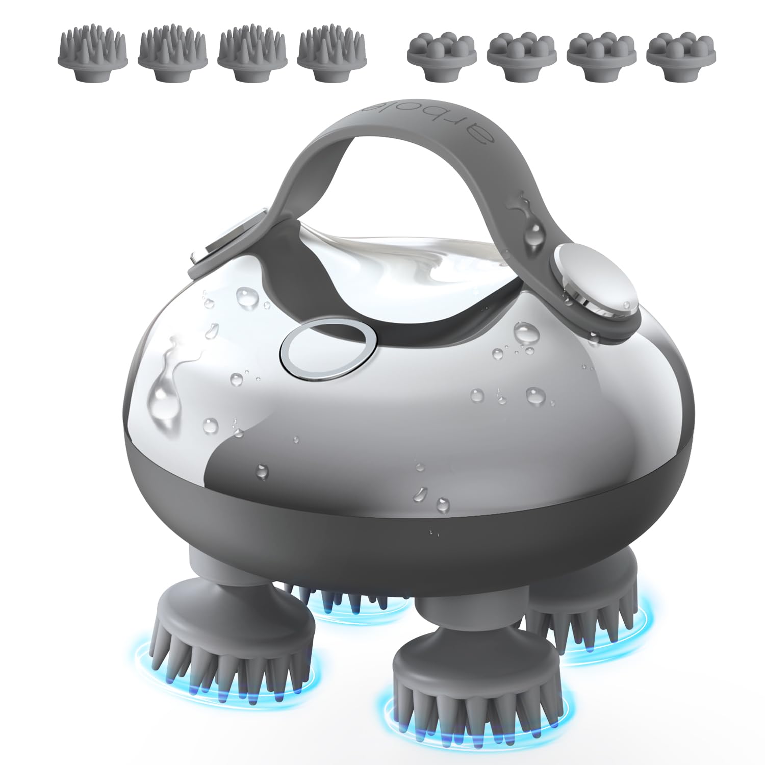 Scalp Massager Rechargeable Head Massager Scalp Stress Relax, Waterproof Handheld Hair Scratcher with 8 Removable Massage Claws, Gift