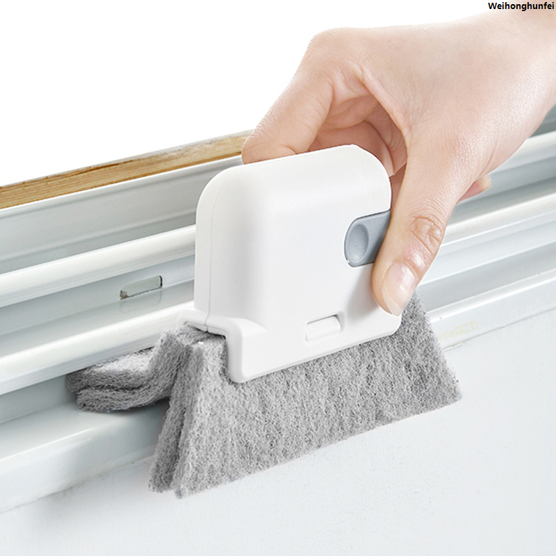 WeihonghunfeiHand-held Window Groove Cleaning Tools Sliding Door Track Floor Gap Cleaning Brush Kitchen Bathroom Window Slot Cleaner Cloth New