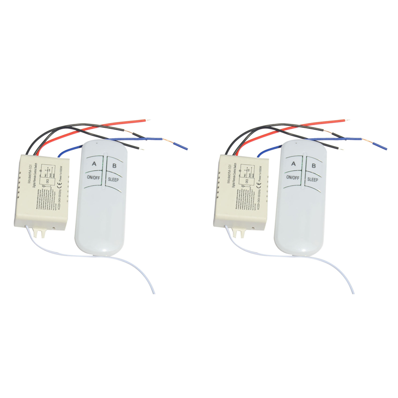 ARELENE 2X Wireless on/OFF 1 Way 220V Lamp Remote Control Switch Receiver Transmitter Controller Lamp Home Replacements Parts