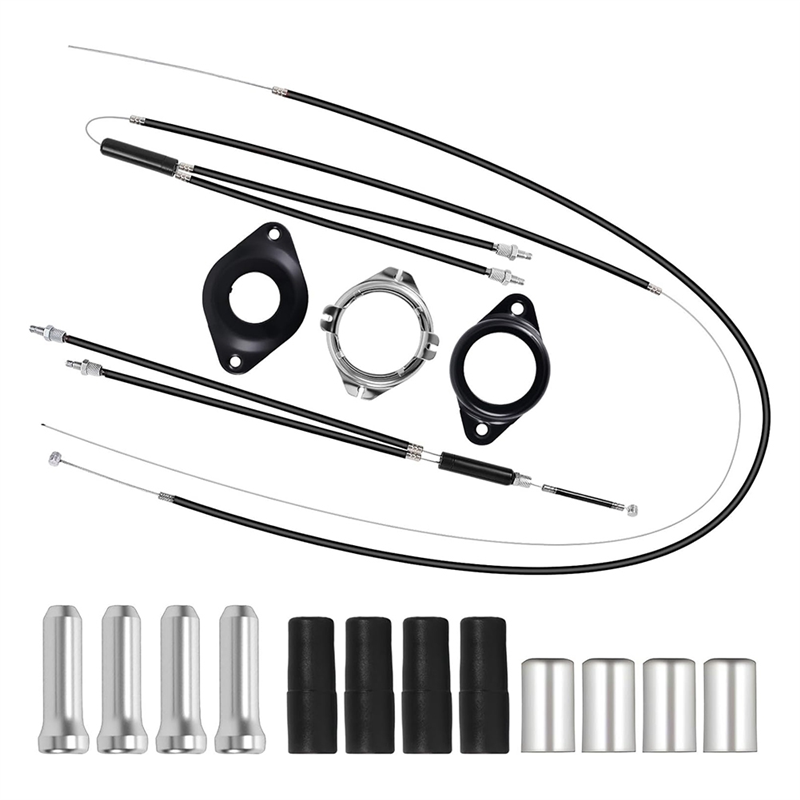 BMX Bicycle Brake Lines Complete Set-Bike Gyro Brake Cables Front+ Rear with Spinner Rotor for Most Gyro Bikes