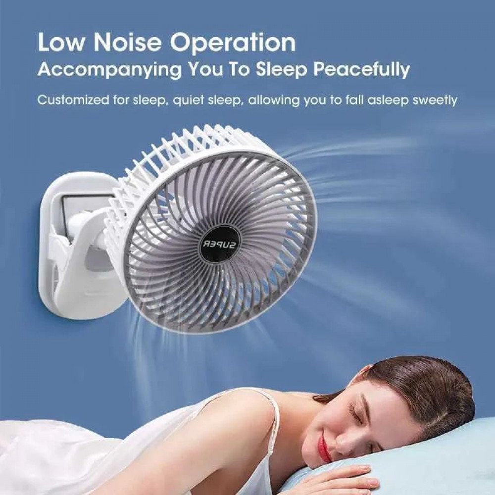 Portable 3-gears Rechargeable Desktop Fan Low Noise Air Cooling Handheld Clipped Circulator Table Fan for Camping Office, Convertible Table-Top With Clip, USB Type-C, 3 Speeds, Wireless