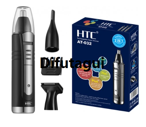 Difutagui HTC AT-032 3 In 1 Interchangeable Heads Between For Different Functions Trimming 2025 Nose Hair Shaver Grooming Clipper Men Women Bikini Epilator Rechargeable