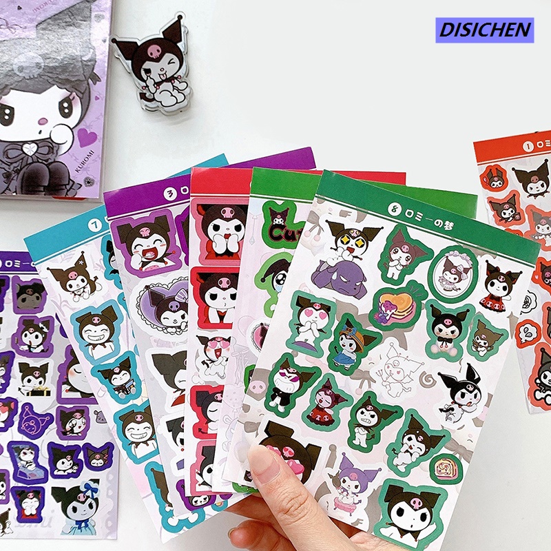DISICHEN 【Daily Deals】 New 450pc Cartoon Cute ticker tationery anrio ticker Kuromi Diary Decorative EVICH