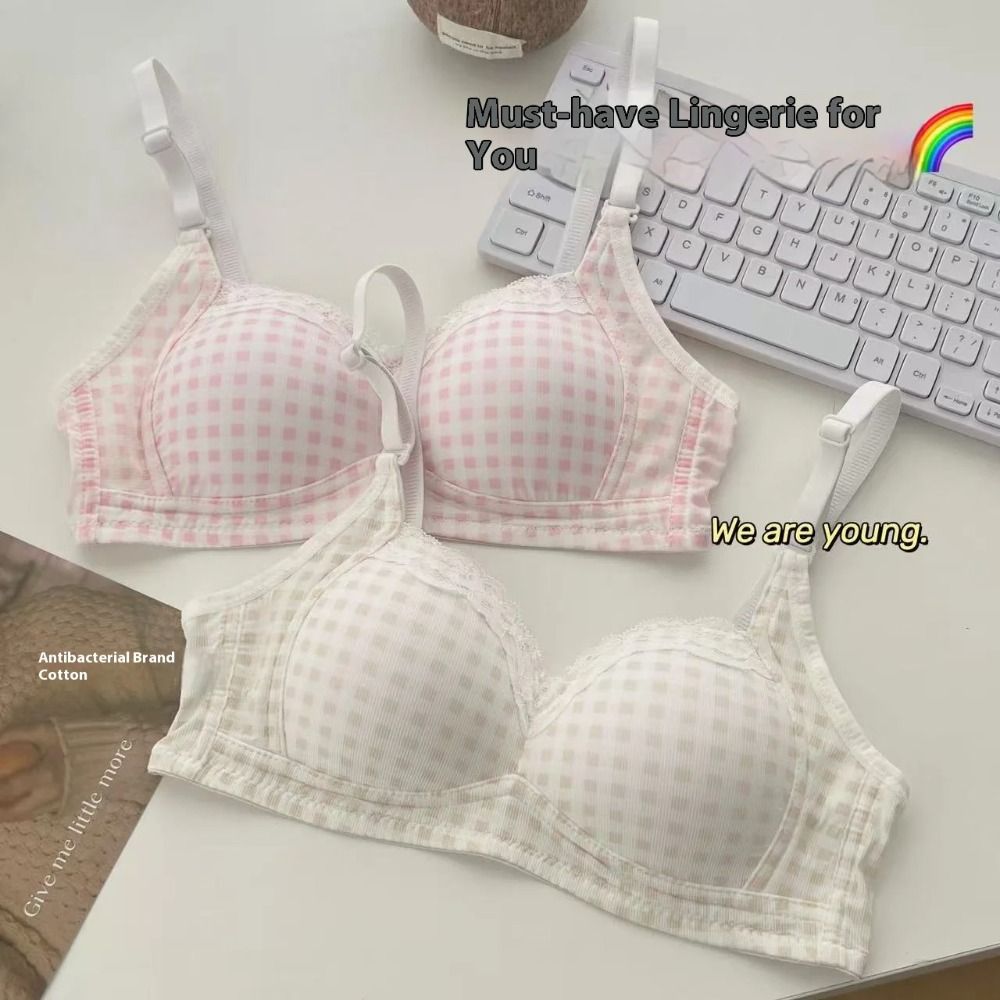 Sweet Lace Seamless Bra Anti-sagging Shockproof Wireless Bra Breathable Comfortable to Wear Sports Vest
