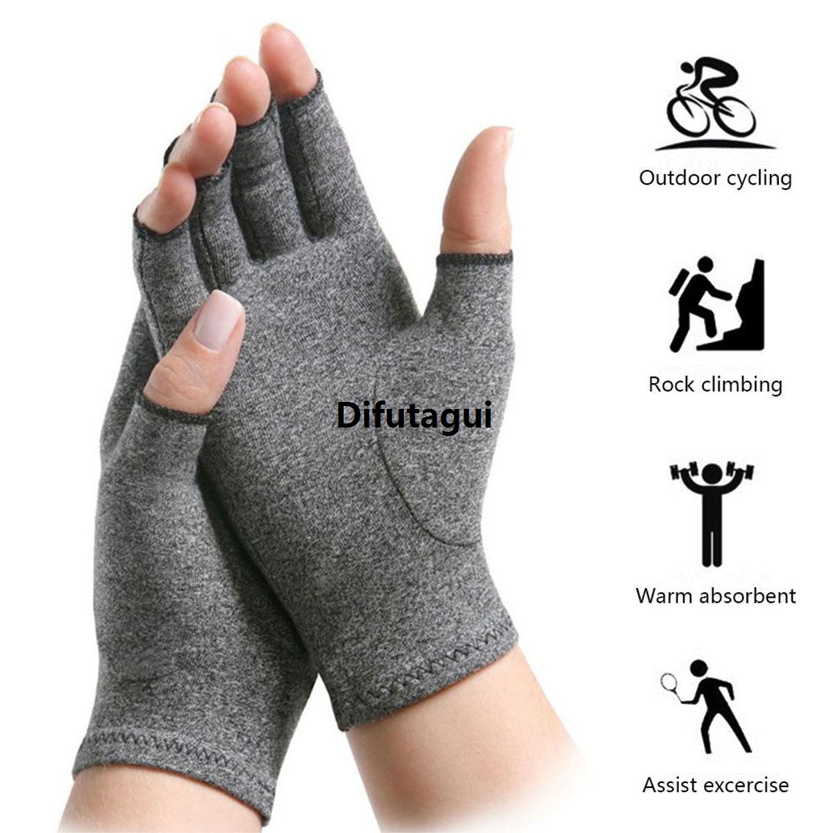 Difutagui Compression Arthritis Gloves Half-Finger Health Care Wrist Original Support Cotton Joint Pain Hand Brace Women Men Wristband