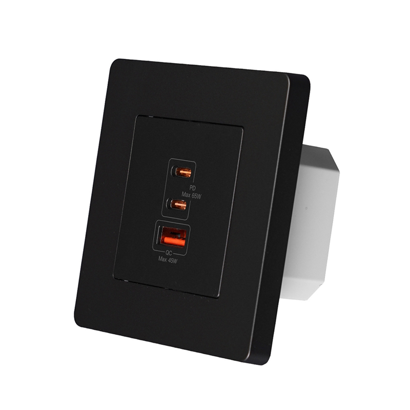 65W Fast Charging PD3.0 Wall Electrical Outlet Charger GaN Socket B
