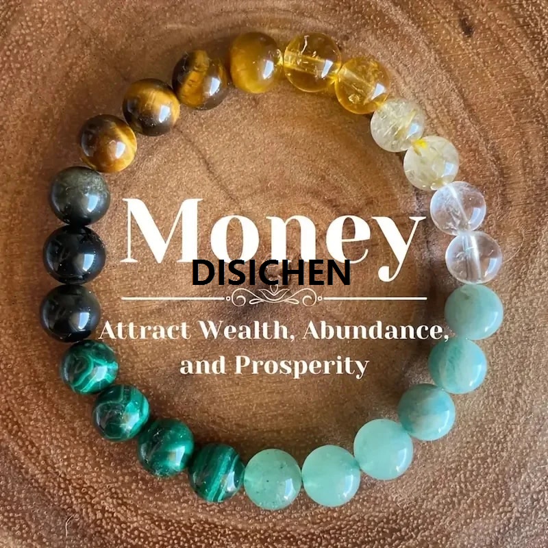 DISICHEN 1pc Charm Elegant Colorful Bracelet Good Luck Attract Prosperity Wealth Bracelet Citrine 8MM Beaded Bracelet Accessories Original