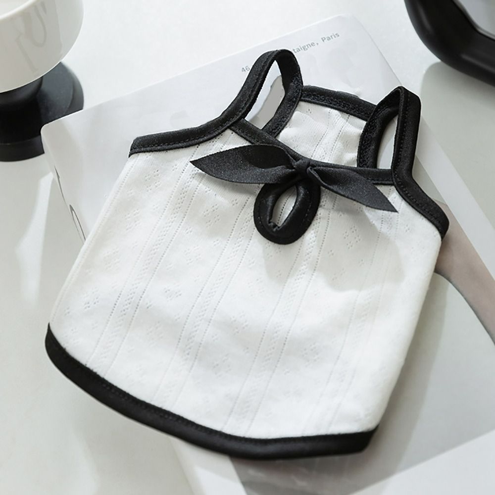 Cute Polyester Bowknot Dog Vest XS~L White Pet Cat Sling T-Shirts Comfortable Breathable Pet Pullover Chihuahua