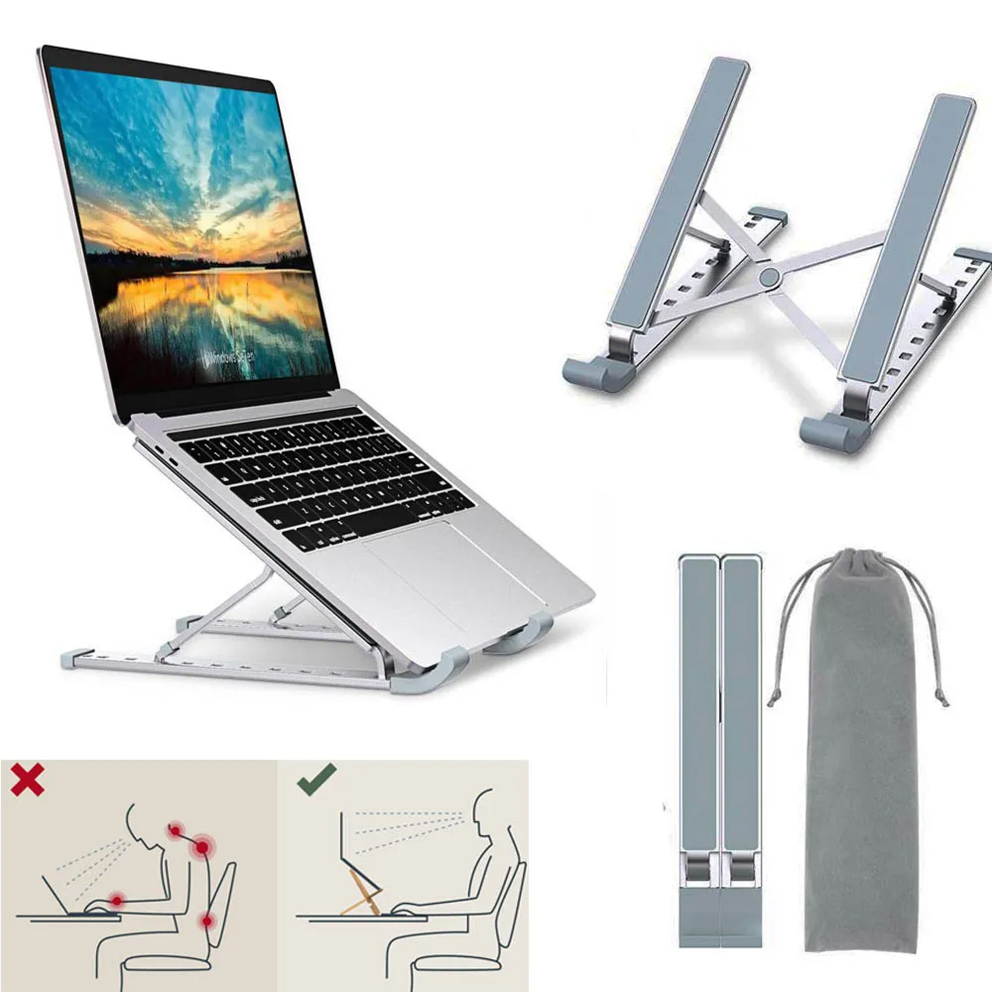 Ergonomic Adjustable Laptop Stand Laptop Riser Adjustable Notebook Holder