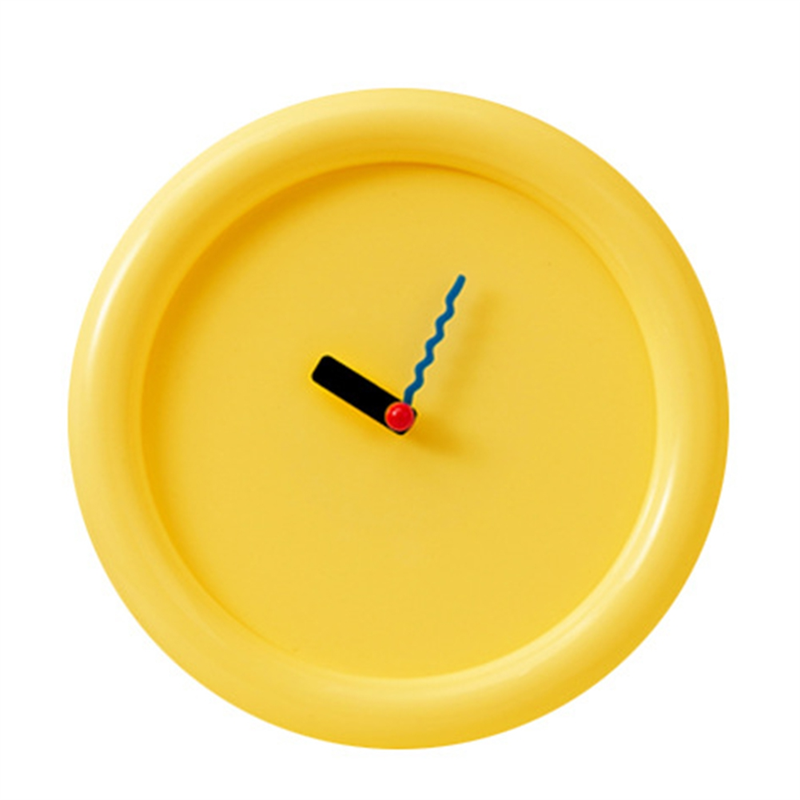 Creamy Style Wall Clock Desktop Silent Wall Decororation Wall Decororation Yellow