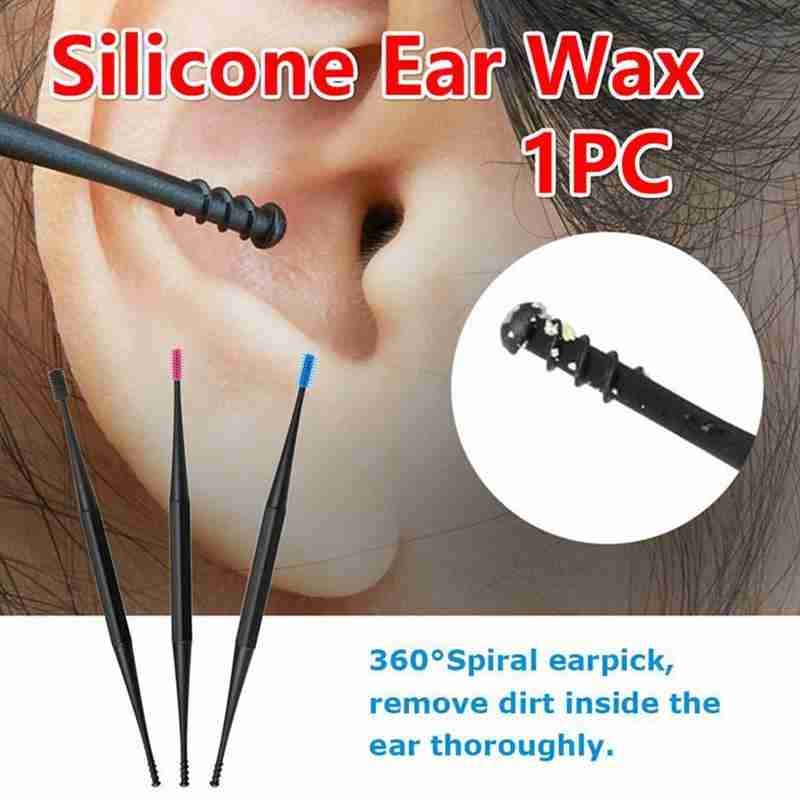 【New arrival】1pcs Soft Silicone Ear Pick Double-ended Earpick Ear Wax Curette Remover Ear Cleaner Spoon Ear Clean Tool Design
