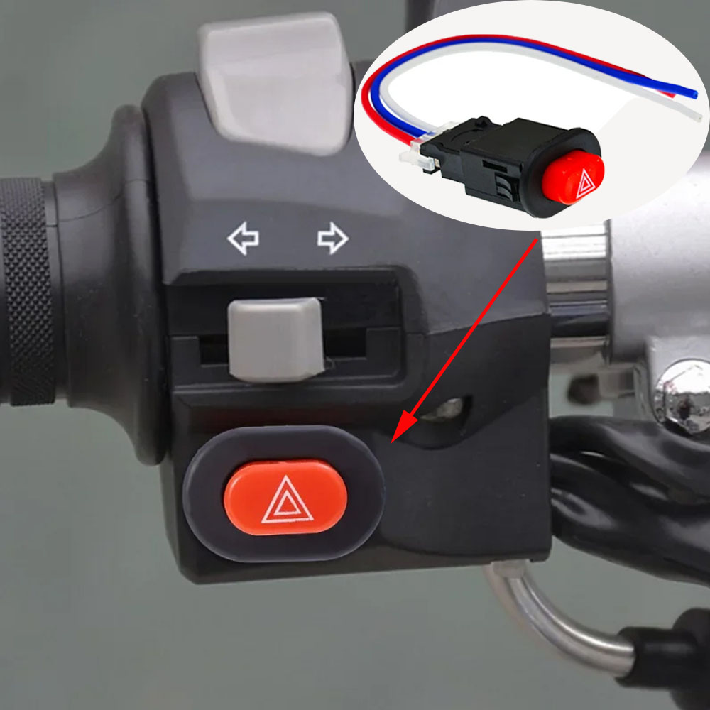 2025 NEW Motorcycle Double Flash Switch Hazard Light Switch Button Flash Warning Scooter Electric Vehicle Modified Emergency Signal Lamp