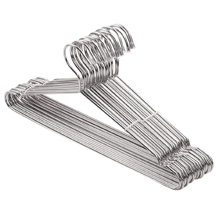 10 Pcs Heavy Duty Stainless Steel Clothes Hanger 3mm Thick Metal Coat Hangers