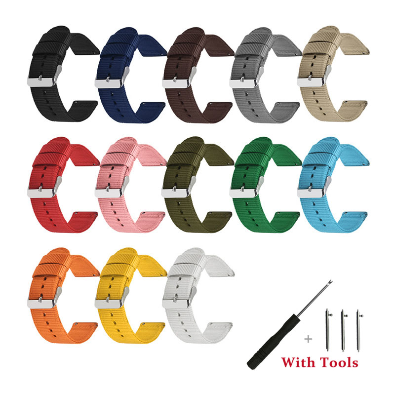 20mm 22mm Woven Nylon Strap for Watch 6 4 5 Pro Quick Release Canvas Band for Watch GT 2/3 GTS Bip