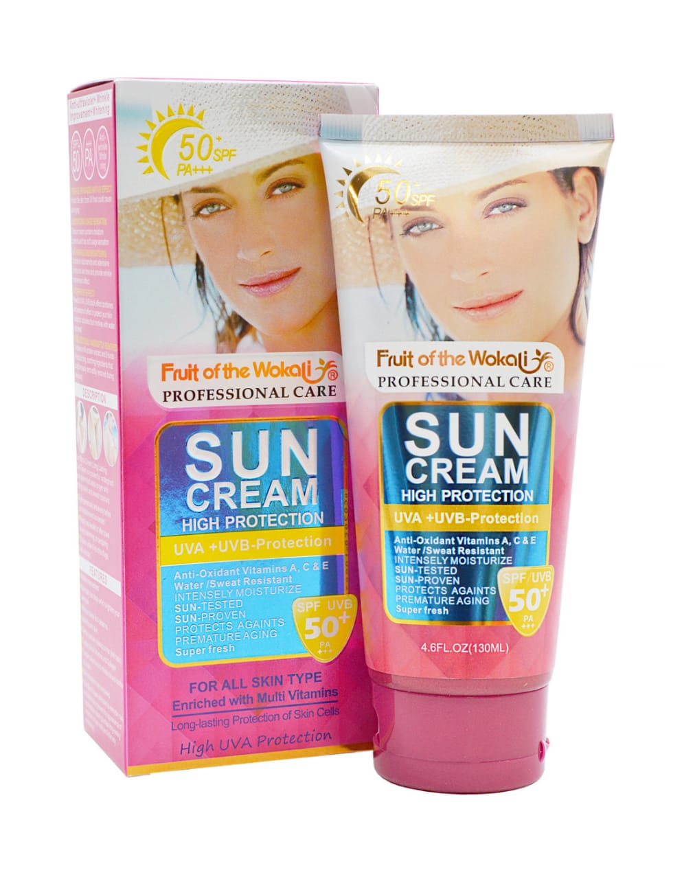Fruit of the Wokali SPF 50 Sun Protection Cream | Broad Spectrum UV Protection | 130ml / 4.6 fl.oz.